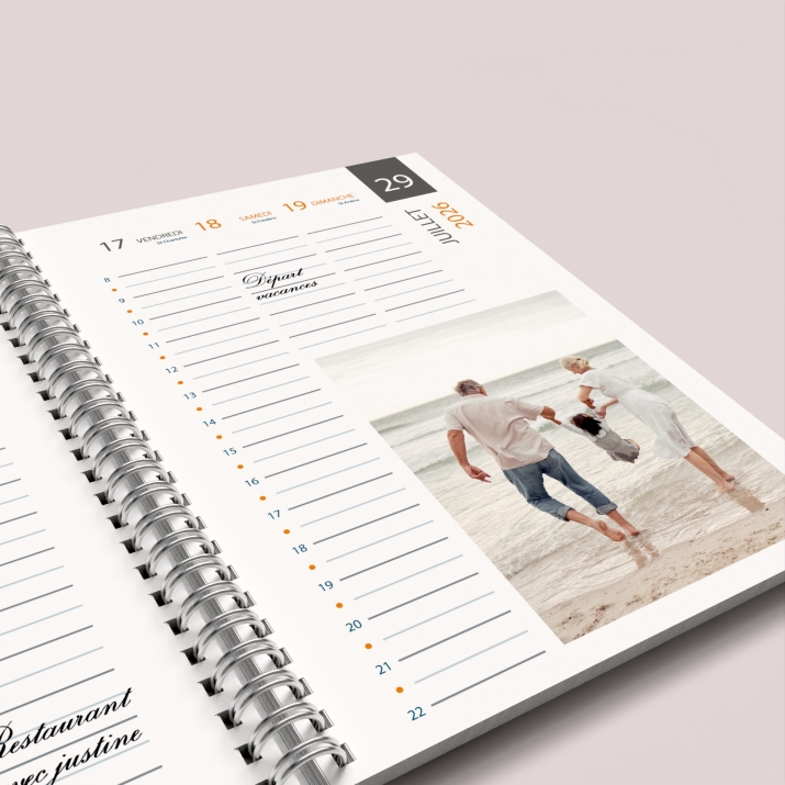 Agenda photo personnalisé