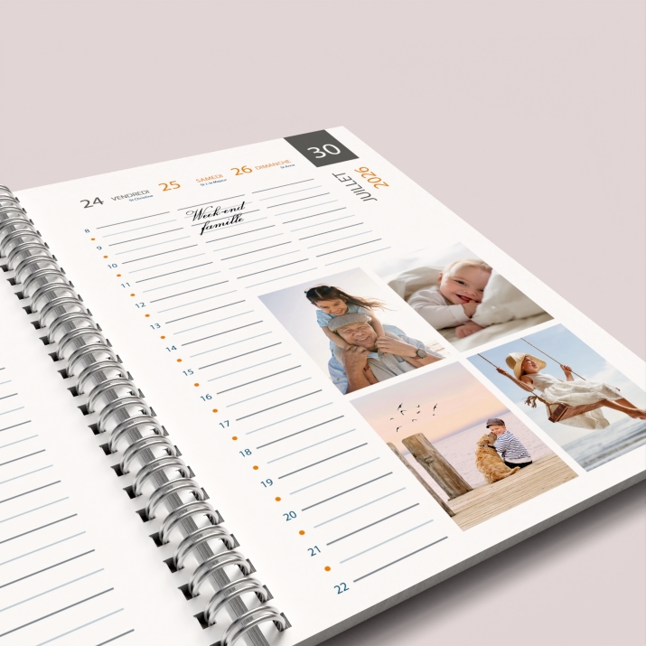 Agenda photo personnalisé