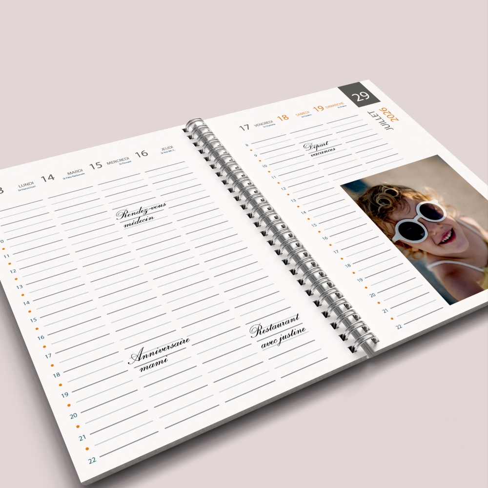 Agenda photo personnalisé