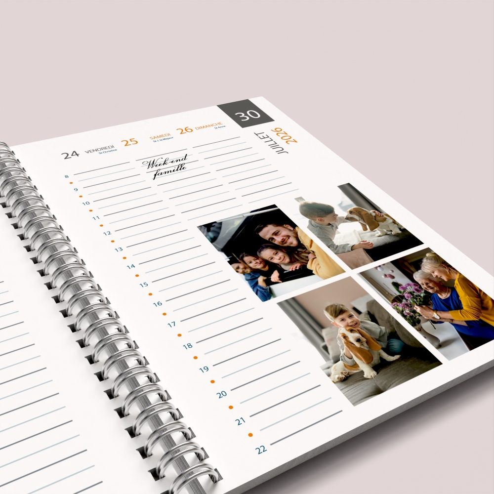 Agenda photo personnalisé