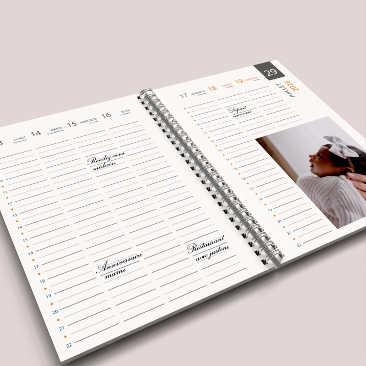 Agenda photo personnalisé