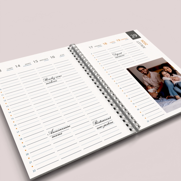 Agenda photo personnalisé