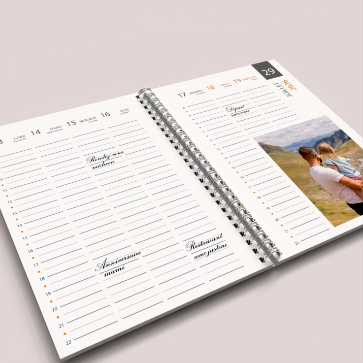 Agenda photo personnalisé