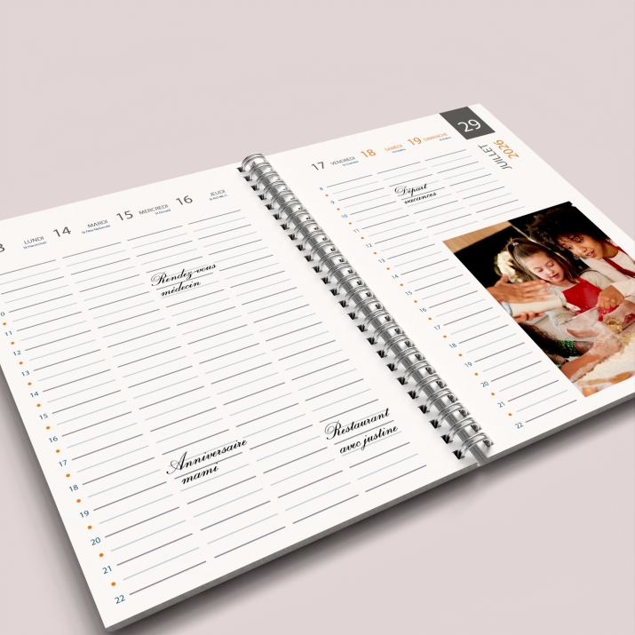 Agenda photo personnalisé