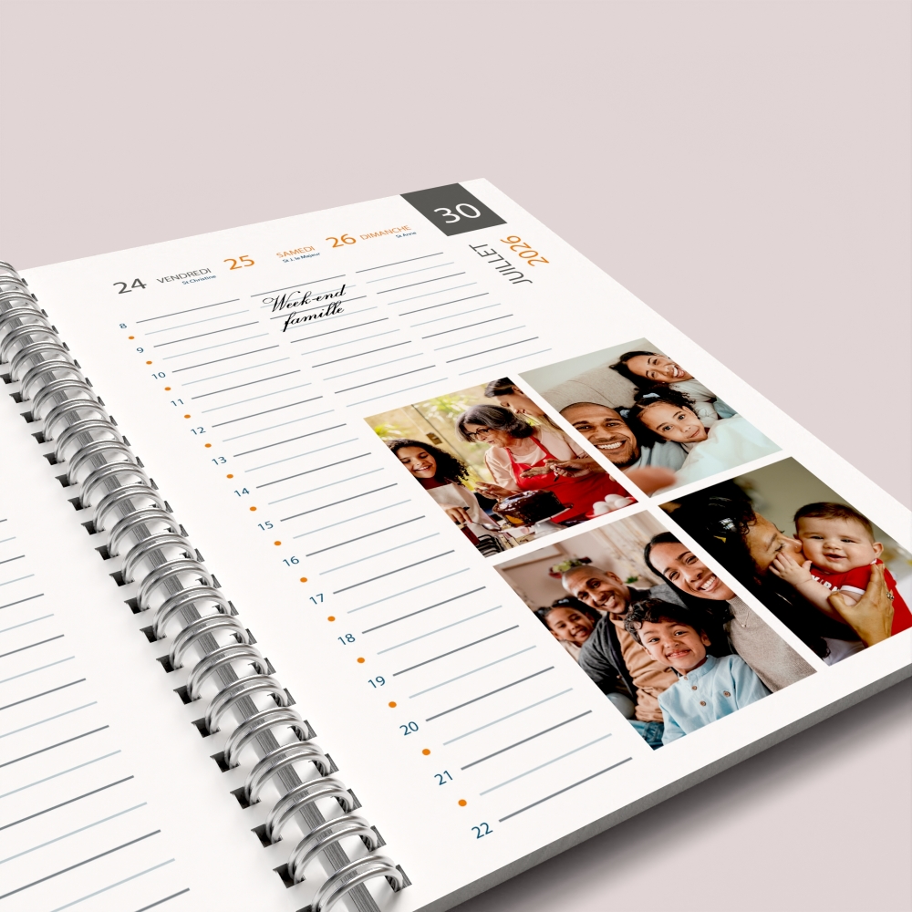 Agenda photo personnalisé