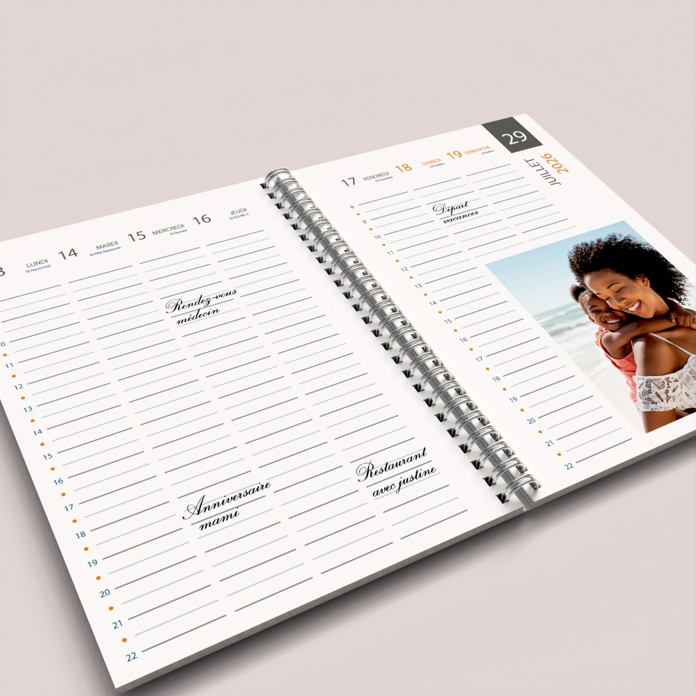 Agenda photo personnalisé