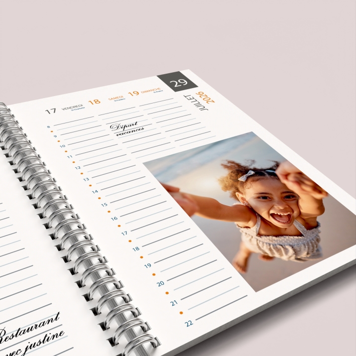 Agenda photo personnalisé