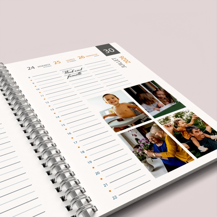 Agenda photo personnalisé