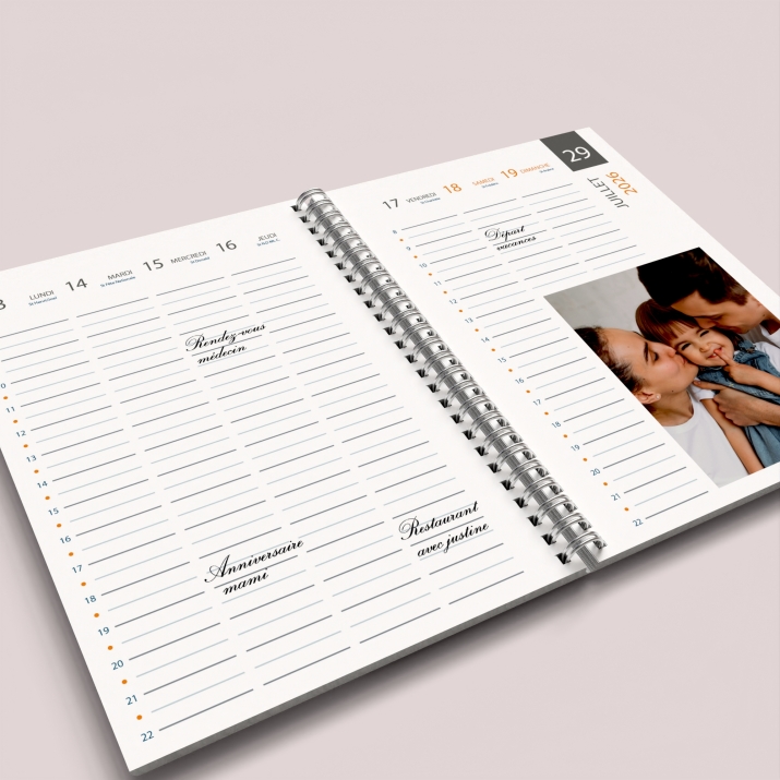Agenda photo personnalisé