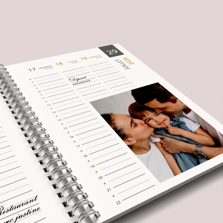 Agenda photo personnalisé