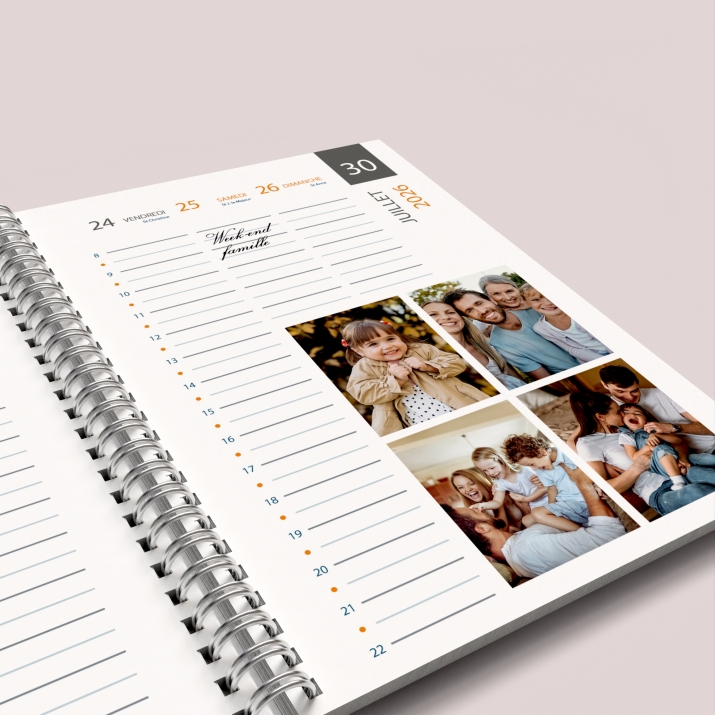 Agenda photo personnalisé