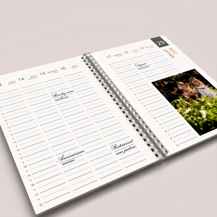 Agenda photo personnalisé