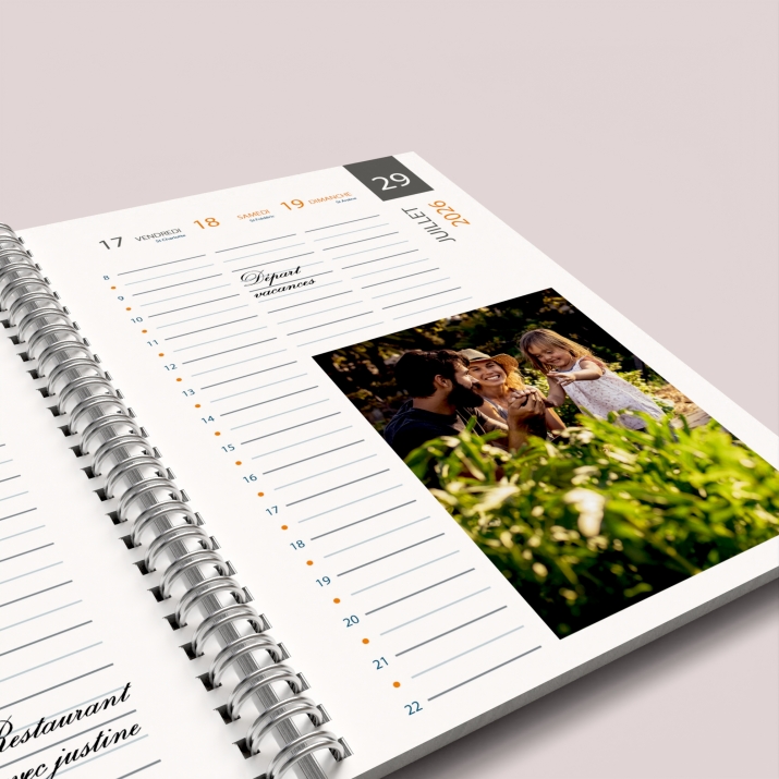 Agenda photo personnalisé