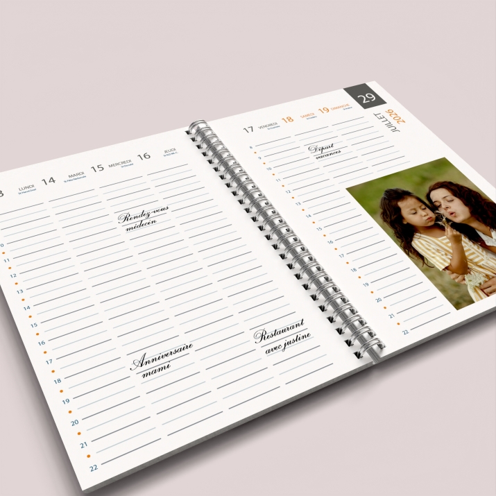 Agenda photo personnalisé
