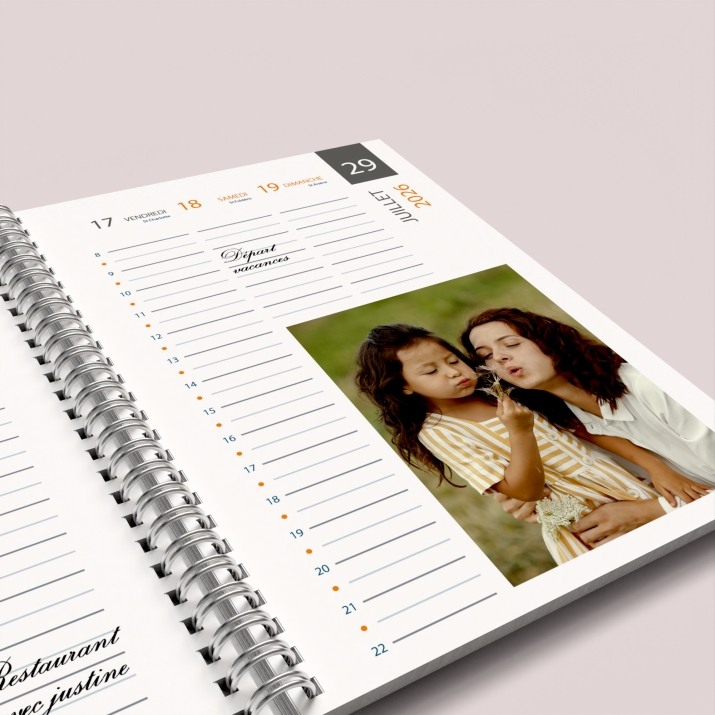Agenda photo personnalisé