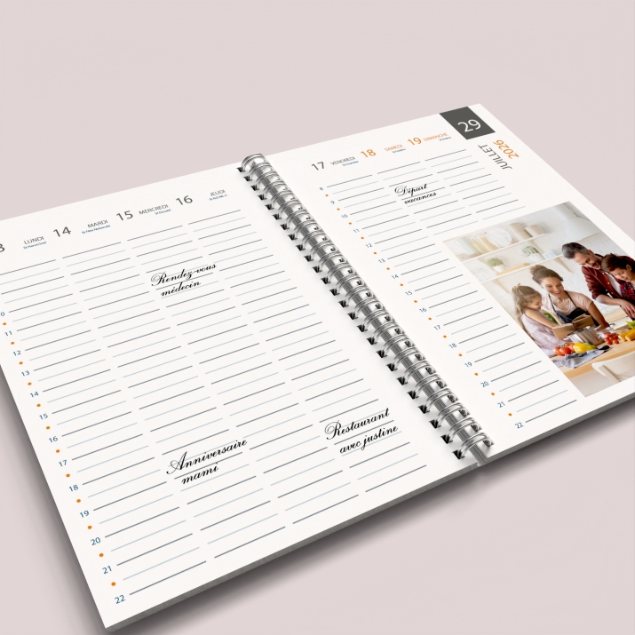 Agenda photo personnalisé