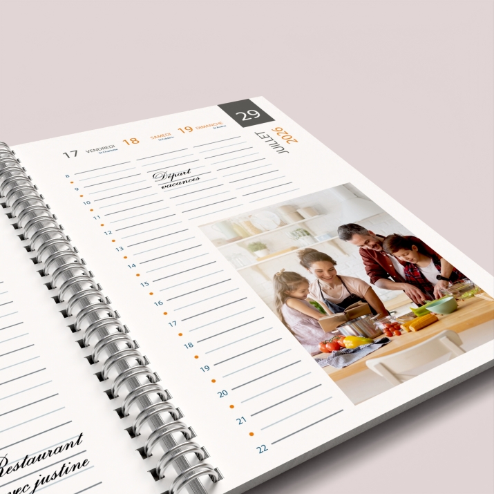 Agenda photo personnalisé