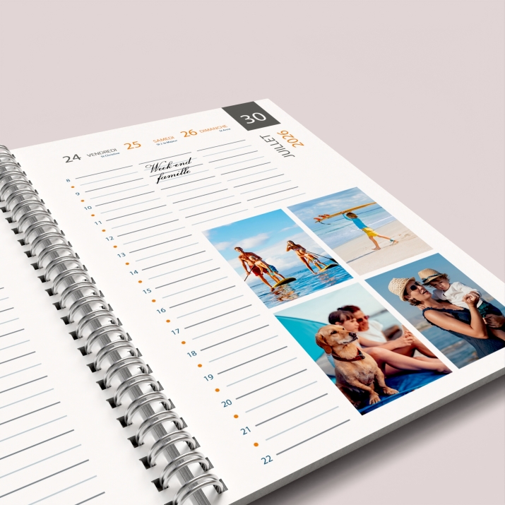 Agenda photo personnalisé