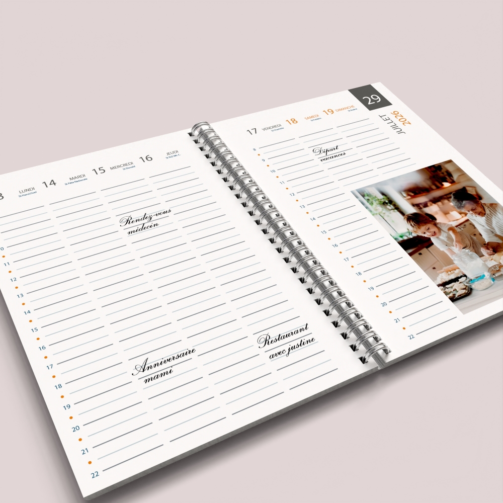 Agenda photo personnalisé