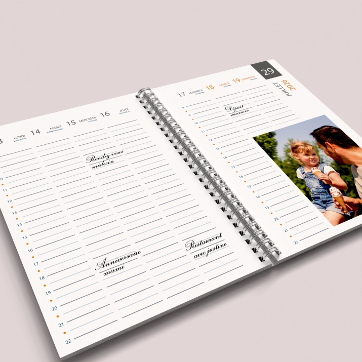 Agenda photo personnalisé
