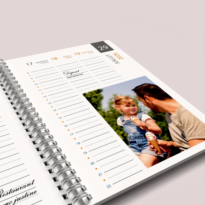 Agenda photo personnalisé