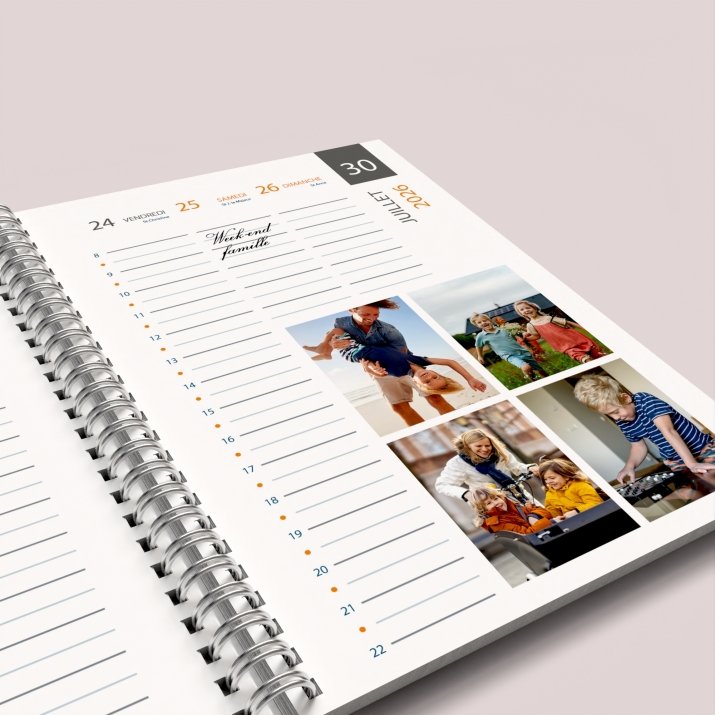 Agenda photo personnalisé