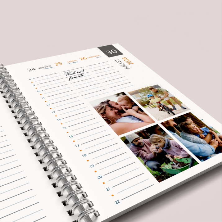 Agenda photo personnalisé