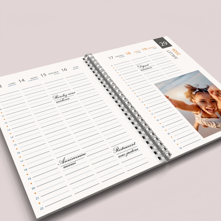 Agenda photo personnalisé