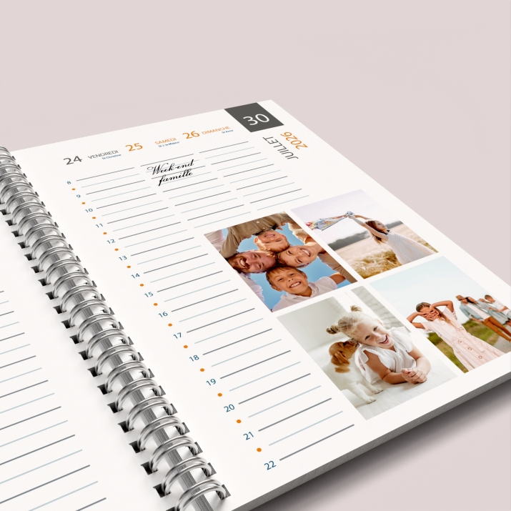 Agenda photo personnalisé
