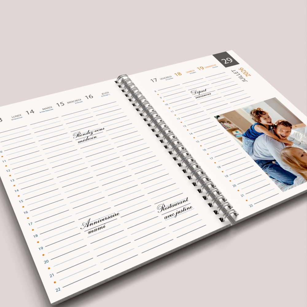Agenda photo personnalisé
