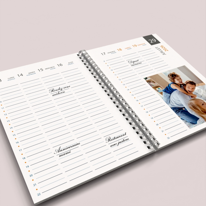 Agenda photo personnalisé