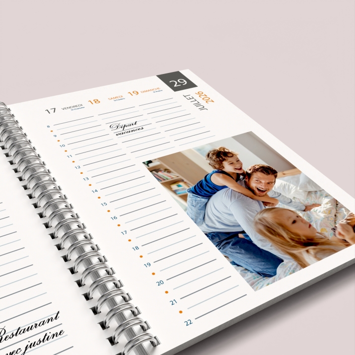 Agenda photo personnalisé