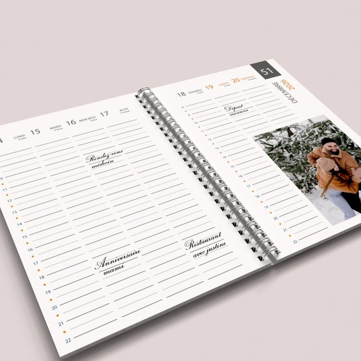 Agenda photo personnalisé