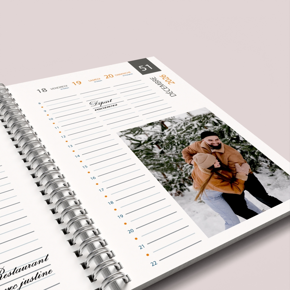Agenda photo personnalisé