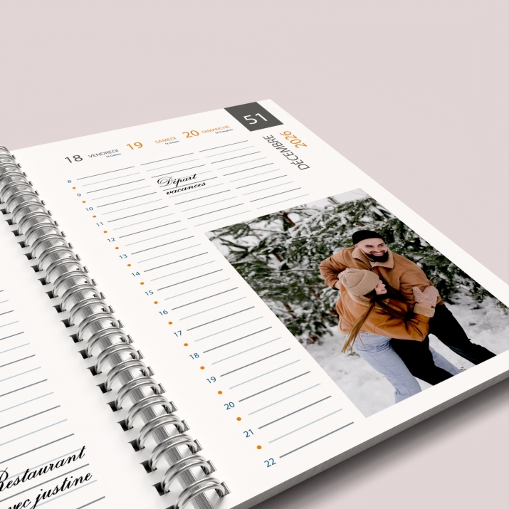 Agenda photo personnalisé