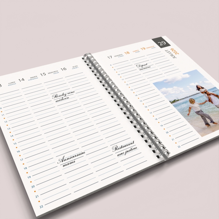 Agenda photo personnalisé