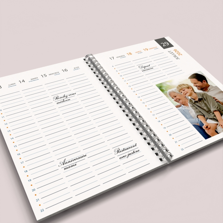 Agenda photo personnalisé
