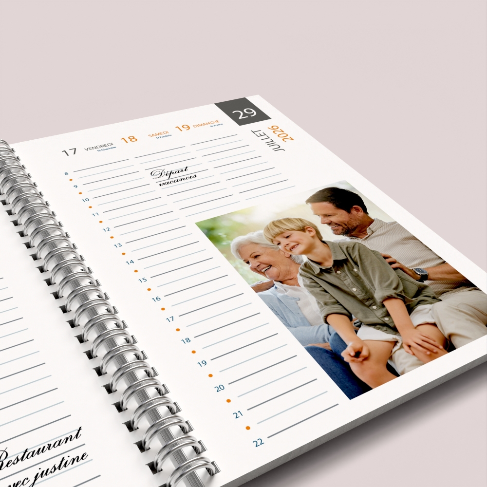 Agenda photo personnalisé