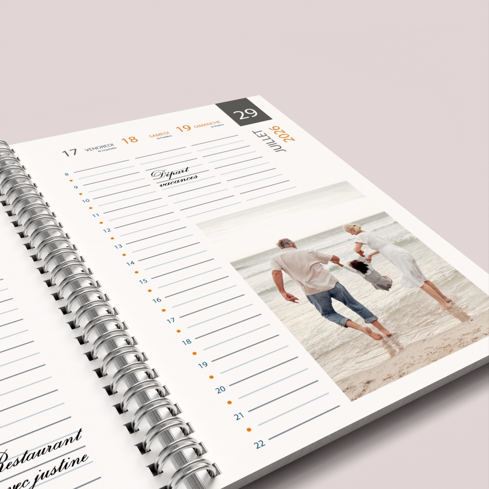 Agenda photo personnalisé