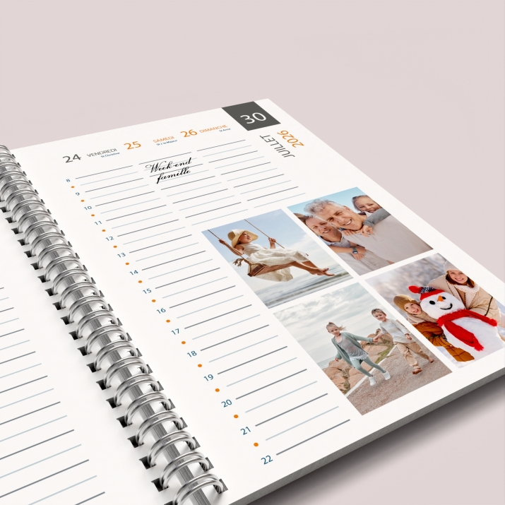 Agenda photo personnalisé