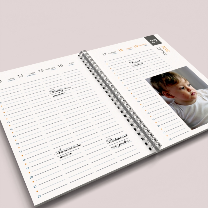 Agenda photo personnalisé