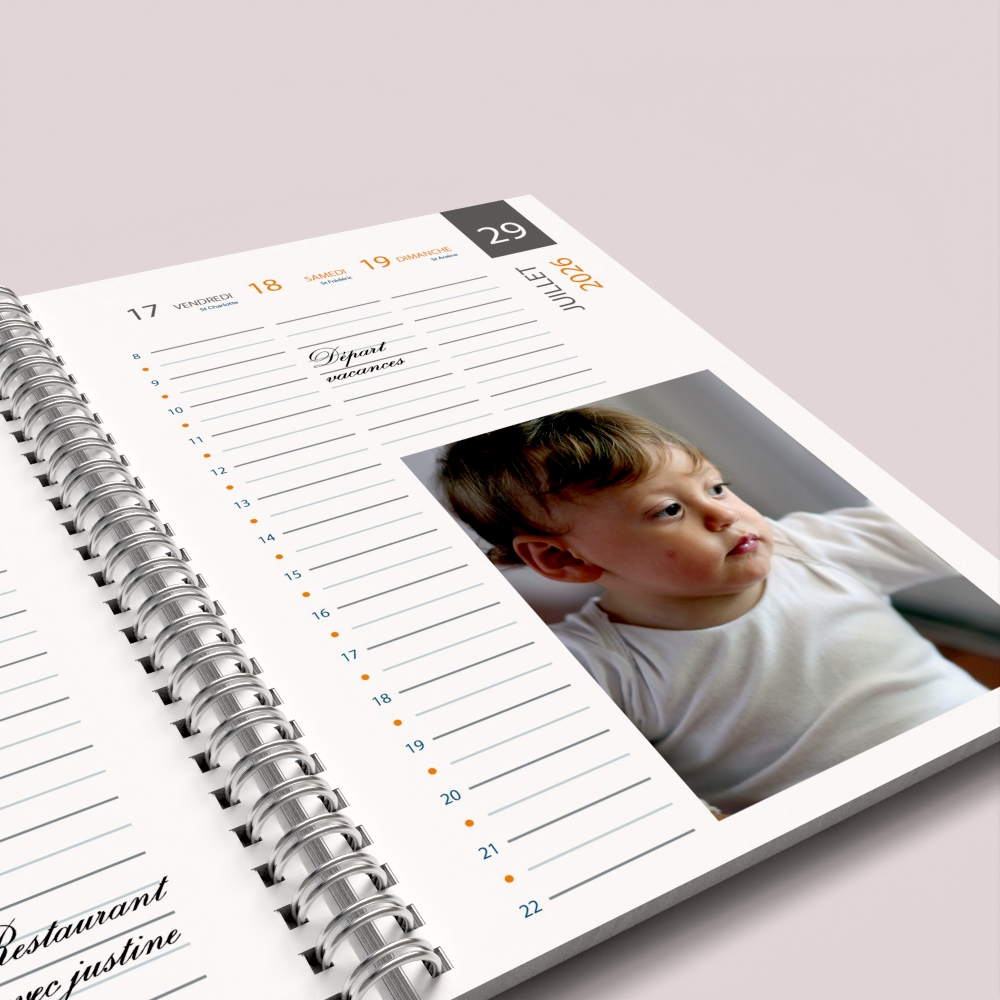 Agenda photo personnalisé