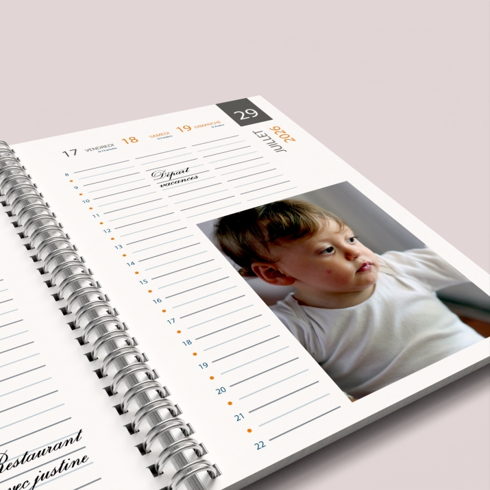 Agenda photo personnalisé