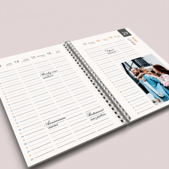 Agenda photo personnalisé