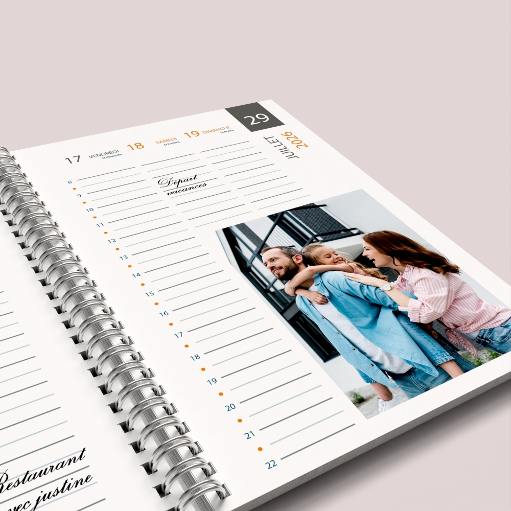 Agenda photo personnalisé