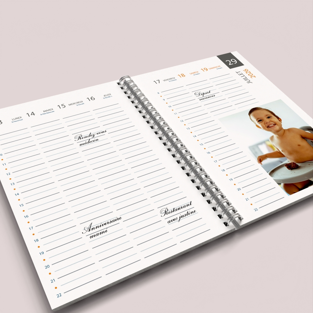 Agenda photo personnalisé