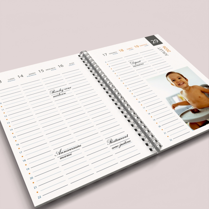 Agenda photo personnalisé