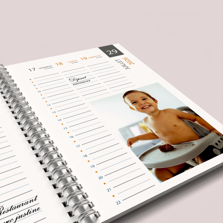 Agenda photo personnalisé