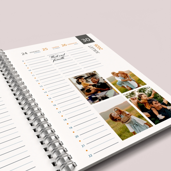 Agenda photo personnalisé