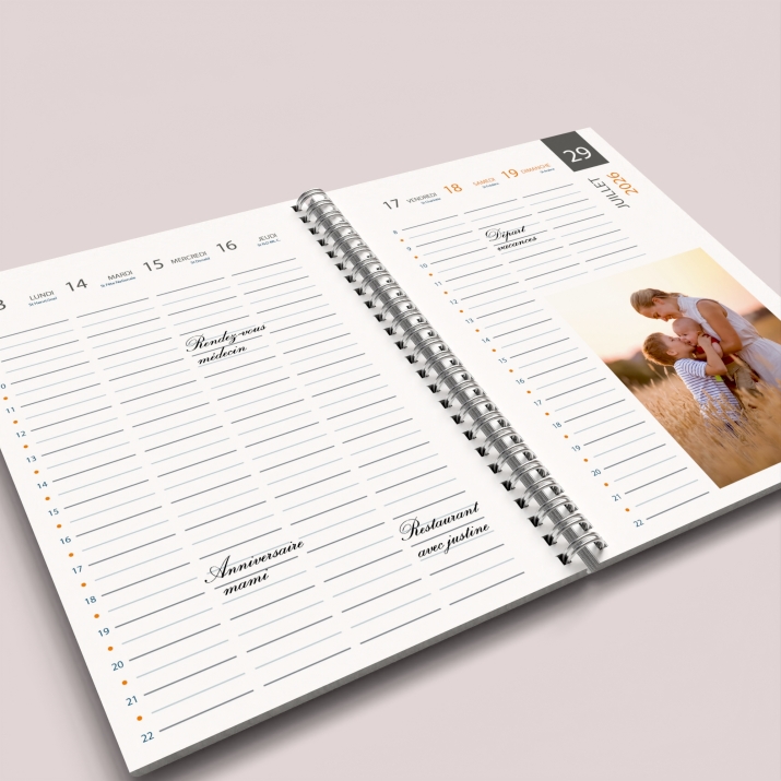 Agenda photo personnalisé